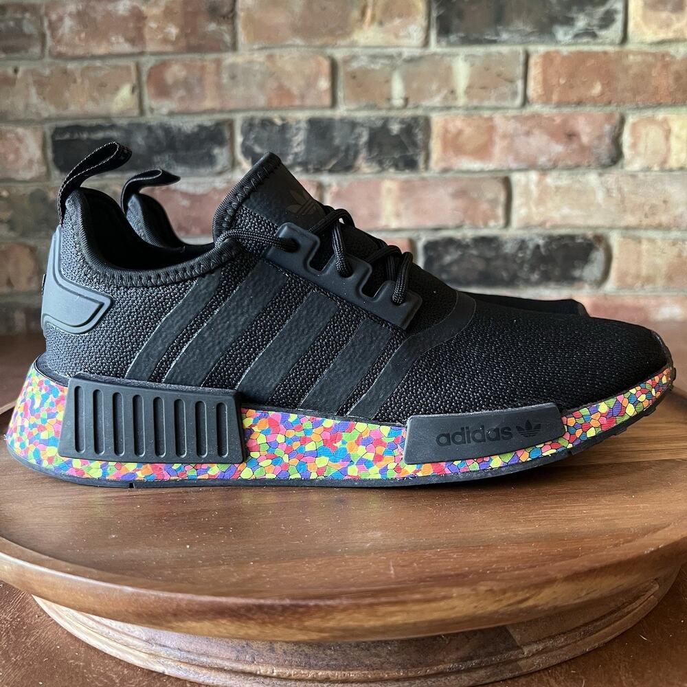Adidas NMD R1 Confetti Sole Black Boost Foam Women's 8 Youth 7 Shoes Sneakers - Picture 10 of 16